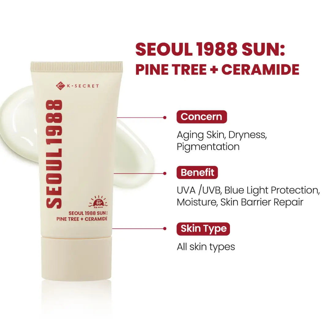 k-secret-seoul-1988-sun-pine-tree-+-ceramide-50ml-e162-products (1) K-SECRET-SEOUL 1988 Sun:Pine Tree + Ceramide 50ml - Image 1